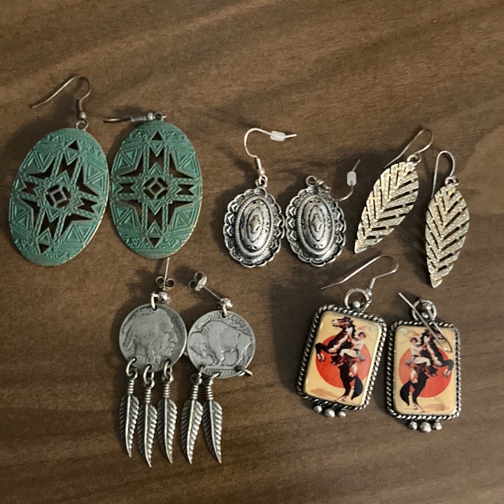 5 pairs of western/boho earrings